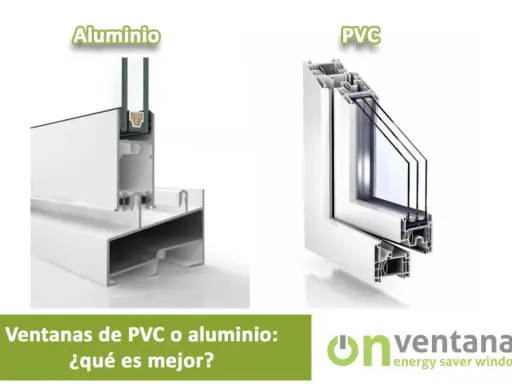 Comparativa de ventanas: aluminio vs. PVC. El aluminio, a pesar de su buena conductividad térmica, se compara con el PVC.