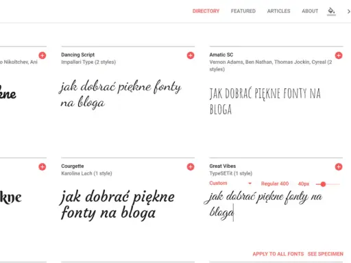 Przegląd różnych rodzajów czcionek Word, w tym pisanych, do wyboru na bloga.