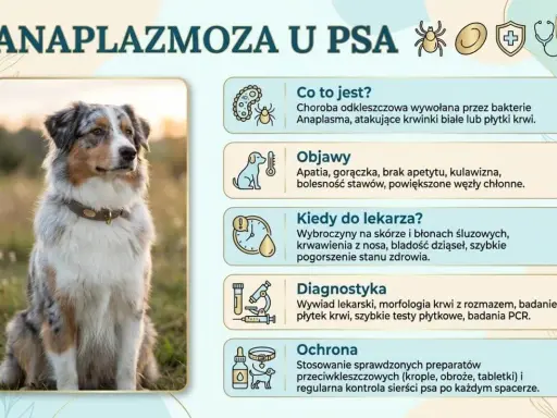 Anaplazmoza u psa: objawy, kiedy do weterynarza, diagnostyka i ochrona. Zdjęcie przedstawia psa rasy Australian Shepherd.