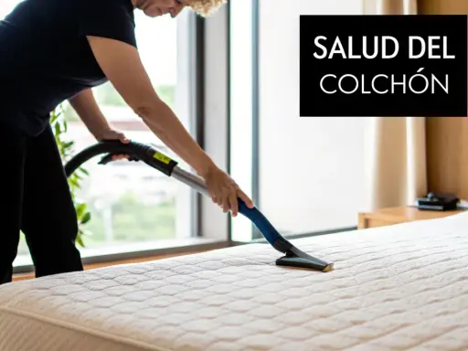 Mujer aspira colchón para eliminar olores. ¡Adiós a ese mi colchón huele mal! Salud del colchón.