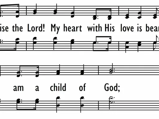 Nuty do piosenki "Kim ja jestem" z tekstem "I am a child of God".