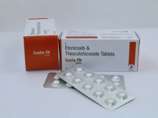 Coxita-TH 60 mg to lek na receptę, który pomaga w łagodzeniu bólu i stanów zapalnych. Zawiera etoricoxib i thiocolchicoside.