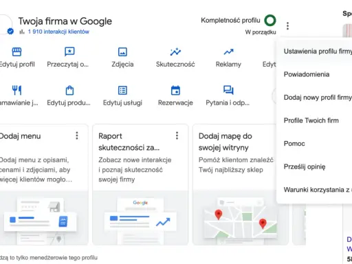 Zarządzaj swoją firmą w Google. Zobacz statystyki, edytuj profil, dodaj menu i zdjęcia, aby przyciągnąć więcej klientów.