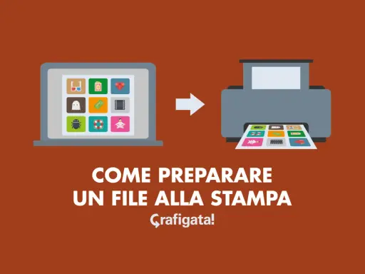 Icone su schermo di un computer passano a una stampante. Preparare un file in formato psd per la stampa.