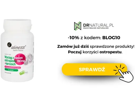 Suplement diety z ostropestem plamistym i karczochem. Poczuj korzyści ostropestu, minimalizując potencjalne skutki uboczne. Zamów z rabatem!