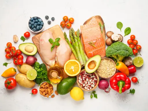 Zdrowe produkty: łosoś, kurczak, awokado, jagody, pomidory, brokuły, szparagi, orzechy, oliwa, fasola, płatki owsiane. Klucz do tego, jak oczyścić naczynia krwionośne.