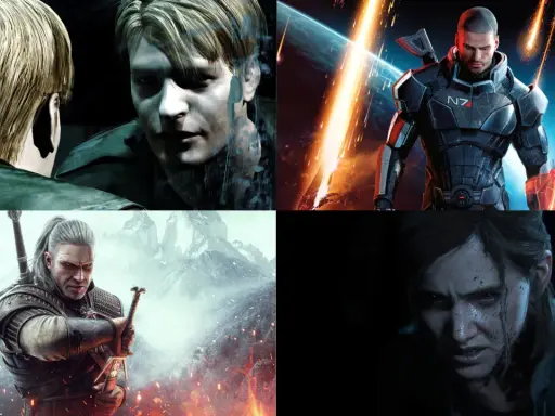 Geralt, Shepard, Ellie i James Sunderland – bohaterowie gier z najlepszą fabułą, którzy wciągają gracza w swoje historie.