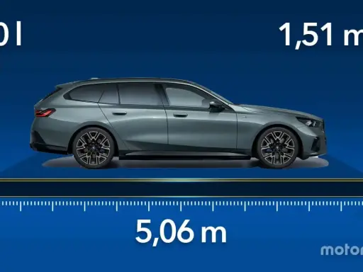 Medidas del BMW Serie 5 Touring: 5,06 m de largo, 1,51 m de alto y 570 l de maletero.