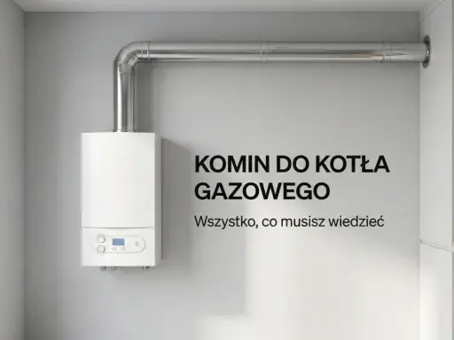 Nowoczesny piec gazowy z metalowym kominem. Dowiedz się, jaki komin do pieca gazowego wybrać, by zapewnić bezpieczeństwo i efektywność ogrzewania.