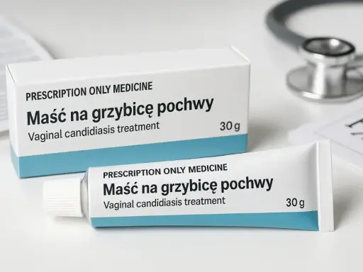 Maść na grzybicę pochwy - lek na receptę. W pudełku i tubce znajduje się krem do leczenia infekcji intymnych.