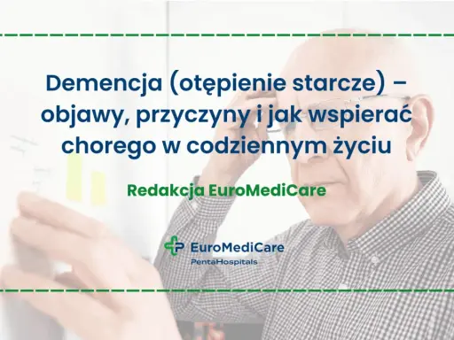 Starszy mężczyzna w okularach, tekst o demencji. Ostatni etap demencji jest trudny, ale wsparcie jest kluczowe.