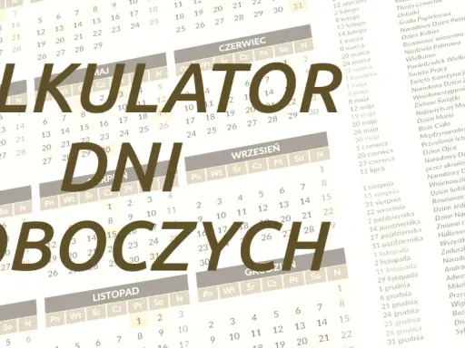 Kalkulator dni roboczych 2026. Kalendarz z zaznaczonymi świętami i dniami wolnymi.