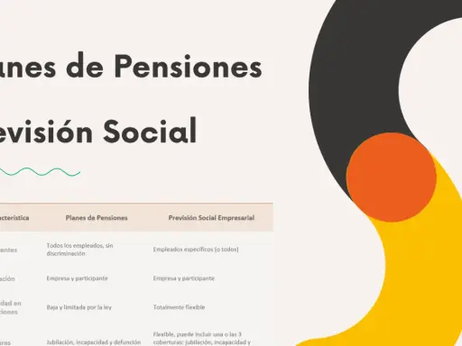 Tabla comparativa: diferencia entre plan de pensiones y plan de jubilación. Muestra características como participantes, financiación y flexibilidad.