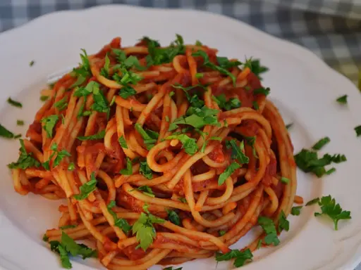 Pyszne spaghetti z sosem pomidorowym i natką pietruszki. Idealny przepis, jak zrobić spaghetti, by zachwycić domowników.