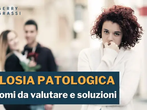 Una donna con espressione preoccupata osserva una coppia felice in lontananza, simbolo di gelosia tra donne.