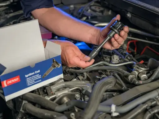 Mechanik wymienia cewkę zapłonową. Za mała przerwa na świecy objawy mogą być podobne, ale to właśnie cewka jest kluczowa dla zapłonu.