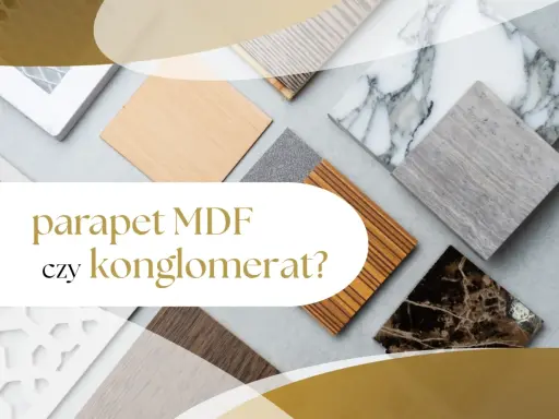 Wybór materiału na parapet: MDF czy konglomerat? Próbki różnych wykończeń okiennych.