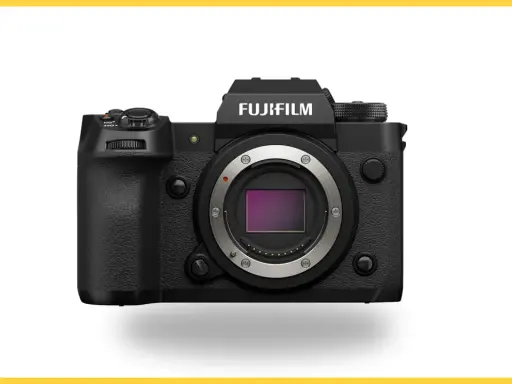 Czarny aparat Fujifilm xh2 z obiektywem.
