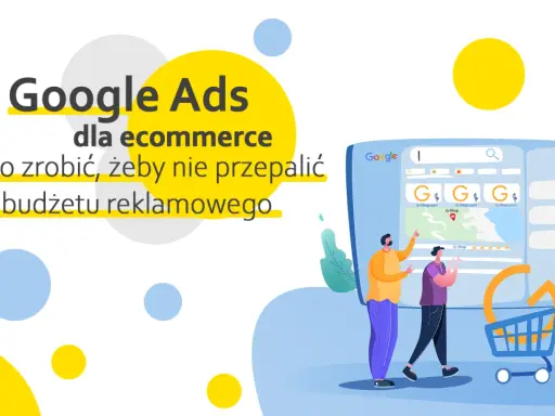 Google Ads dla ecommerce: jak efektywnie zarządzać budżetem reklamowym. Wizualizacja pokazuje ludzi analizujących wyniki wyszukiwania Google.