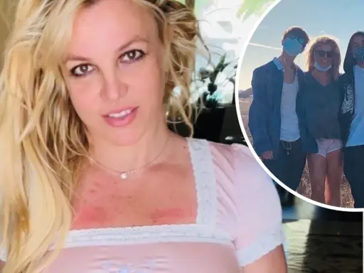 Britney Spears med sina barn, Sean Preston och Jayden James, på en utflykt.