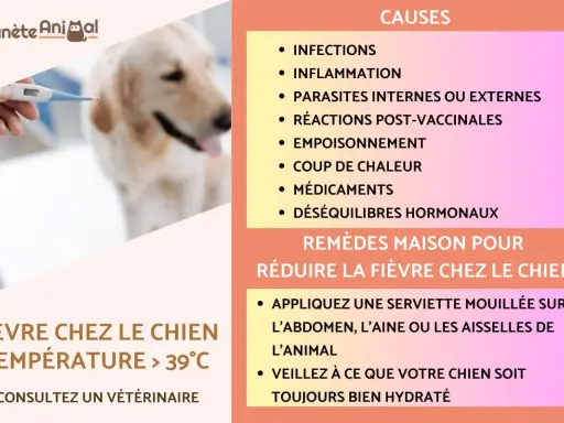 Fièvre chez le chien : causes et remèdes maison. Conseils pour un traitement naturel et hydratation.