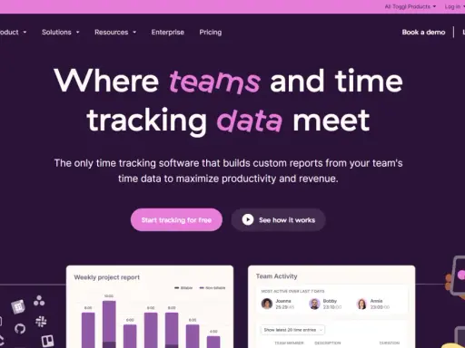 Application d'organisation du travail : Toggl Track, pour suivre le temps de votre équipe et optimiser la productivité.