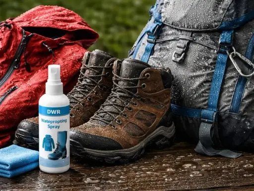 DWR – co to? Wodoodporny spray do odzieży i obuwia turystycznego, który chroni przed deszczem.