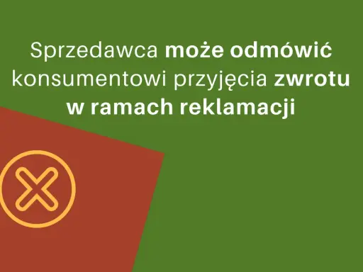 Sprzedawca może odmówić zwrotu pieniędzy konsumentowi w ramach reklamacji, gdy nie ma na to czasu. Symbol przekreślonego koła oznacza brak możliwości zwrotu.