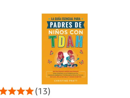 Libro "Padres de Niños con TDAH" con estrategias para enseñar la autorregulación. Incluye calificación de 4.8 estrellas.