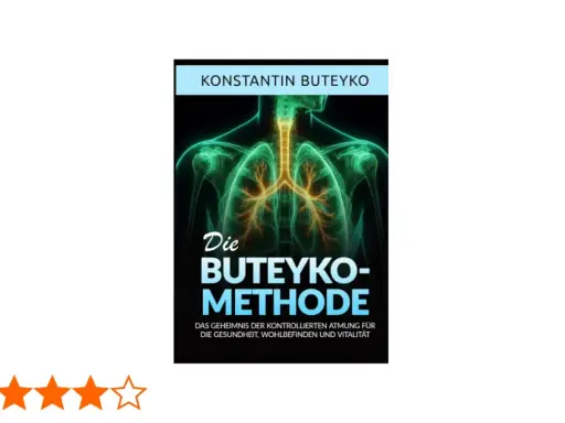 Buchcover "Die Buteyko-Methode" von Konstantin Buteyko. Zeigt eine stilisierte Darstellung der Lunge, die für die Buteyko Atmung steht.