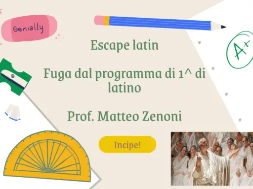Escape room Dante: "Fuga dal programma di latino" con il Prof. Zenoni. Un'avventura scolastica per evadere dal latino.