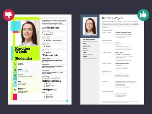Karolina Wójcik, studentka finansów i rachunkowości, szuka pracy. Jej ats cv zawiera doświadczenie w biurze rachunkowym i umiejętności analityczne.