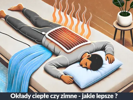 Relaks po ciężkim dniu. Człowiek odpoczywa na łóżku z termicznym okładem na plecach, przypominającym gorącą kąpiel.