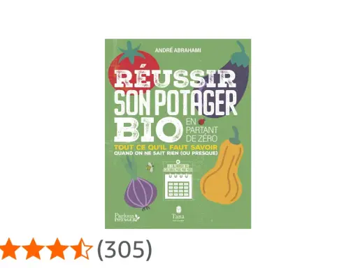 Couverture du livre "Réussir son potager bio" avec des illustrations de vieux légumes français comme une aubergine, une courge, un oignon rouge et une tomate.