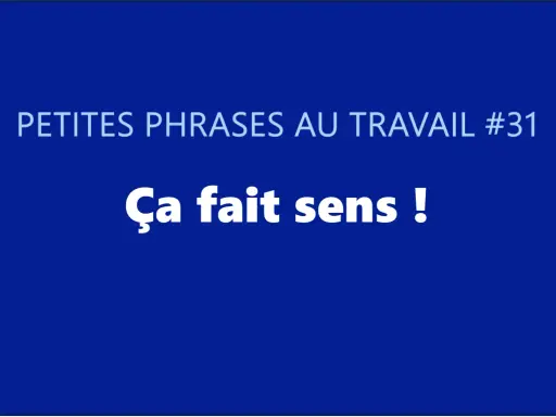 PETITES PHRASES AU TRAVAIL #31. Ça fait sens ! Une citation qui aide à comprendre et à faire sens dans le quotidien professionnel.