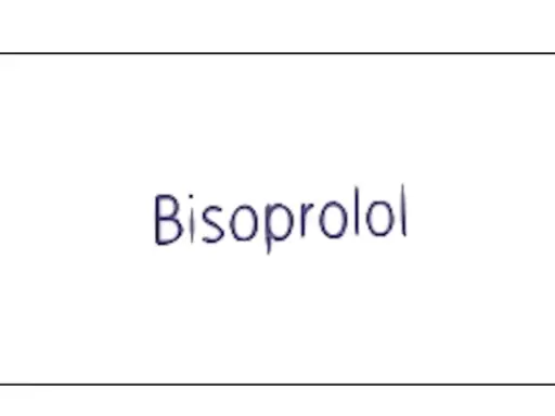 Napis "Bisoprolol" w kolorze granatowym. Jest to nazwa leku, który może być dostępny w dawce bibloc 2 5 mg.