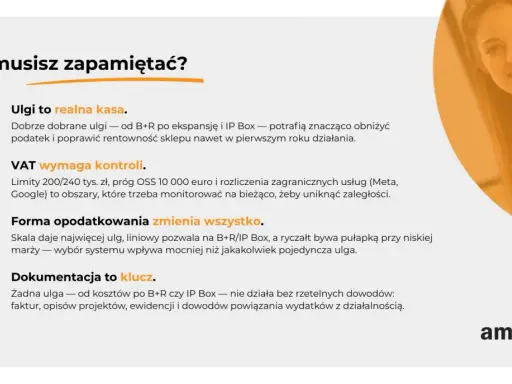 Ulg i dokumentacja to klucz do sukcesu spółki. Pamiętaj o kontroli VAT i formie opodatkowania.
