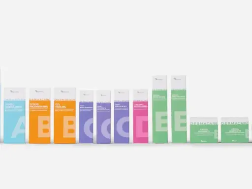 Una linea completa di prodotti per i passaggi skincare: detergenti, tonici, scrub, maschere e creme per ogni esigenza.