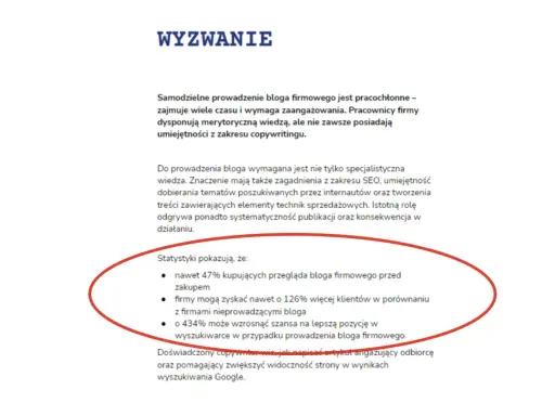 Statystyki pokazują, że blog firmowy zwiększa szansę na lepszą pozycję w wyszukiwarce, co jest kluczowe dla oferty sprzedażowej.