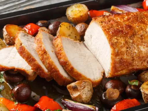 Pieczone polędwiczki wieprzowe z ziemniakami, papryką i pieczarkami. Ania gotuje pyszny obiad!