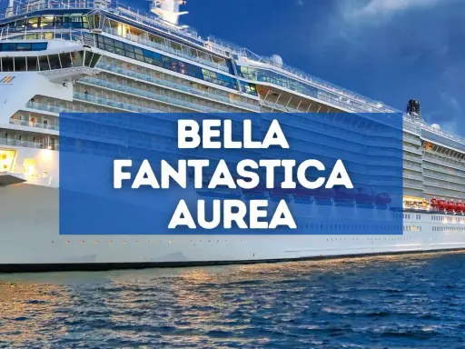 MSC: scopri la differenza tra un'esperienza bella e una fantastica. La nave da crociera imponente naviga in acque calme.