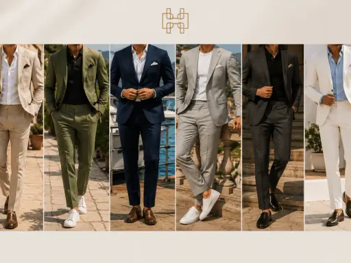 Discover how to style a men's suit with these five looks, from casual linen to sharp navy, showcasing versatile options for any occasion.