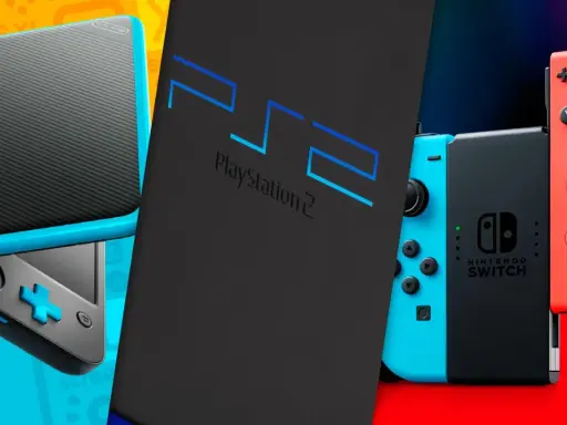 Consolas más vendidas de la historia: Nintendo 2DS, PlayStation 2 y Nintendo Switch.