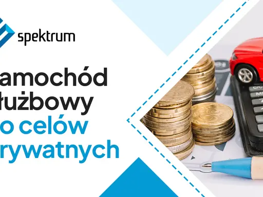 Samochód służbowy do celów prywatnych – stos monet i kalkulator sugerują koszty.
