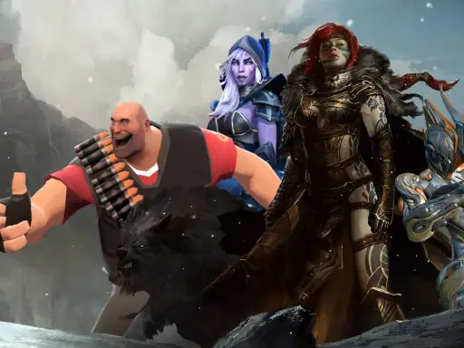 Postacie z gier, w tym Heavy z Team Fortress 2, sugerują, że to świetny moment na darmowe gry Steam.