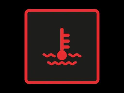 Voyant rouge indiquant une surchauffe moteur au démarrage. Thermomètre dans l'eau bouillante.