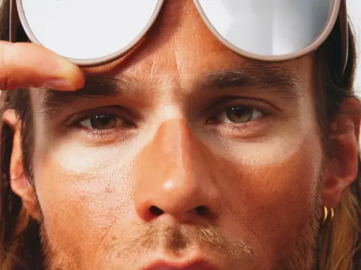 Man med solbränna på näsan, som en solglasögon-rand. Undrar du hur man får bort brun utan sol?
