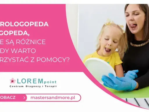 Logopeda i neurologopeda: kto to? Dziecko ćwiczy z terapeutką, która pokazuje język.