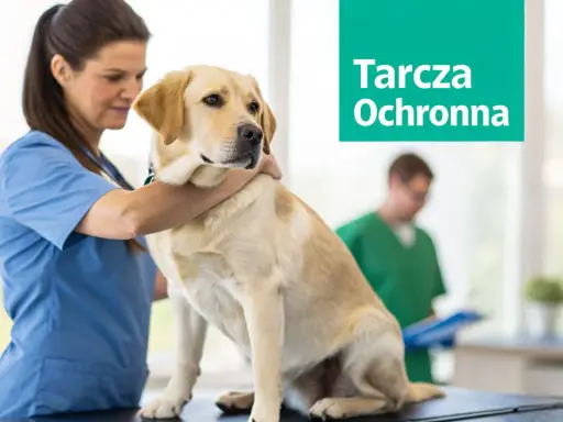 Weterynarz bada labradora. Nie martw się, jeśli szczepienie psa po terminie, ważne jest, by zadbać o jego zdrowie.