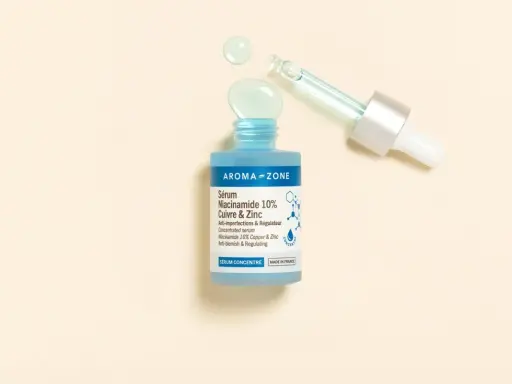Sérum Niacinamide 10% Cuivre & Zinc Aroma-Zone, idéal pour une utilisation anti-imperfections et régulatrice.